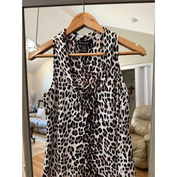 White House Black Market Silk Leopard Blouse XS - Picture 2 of 4